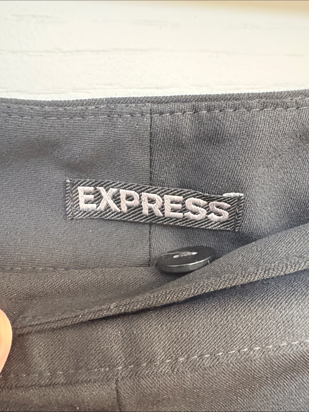 Express Black Wide-Leg Dress Pants with Button Waist Detail - Picture 2 of 7